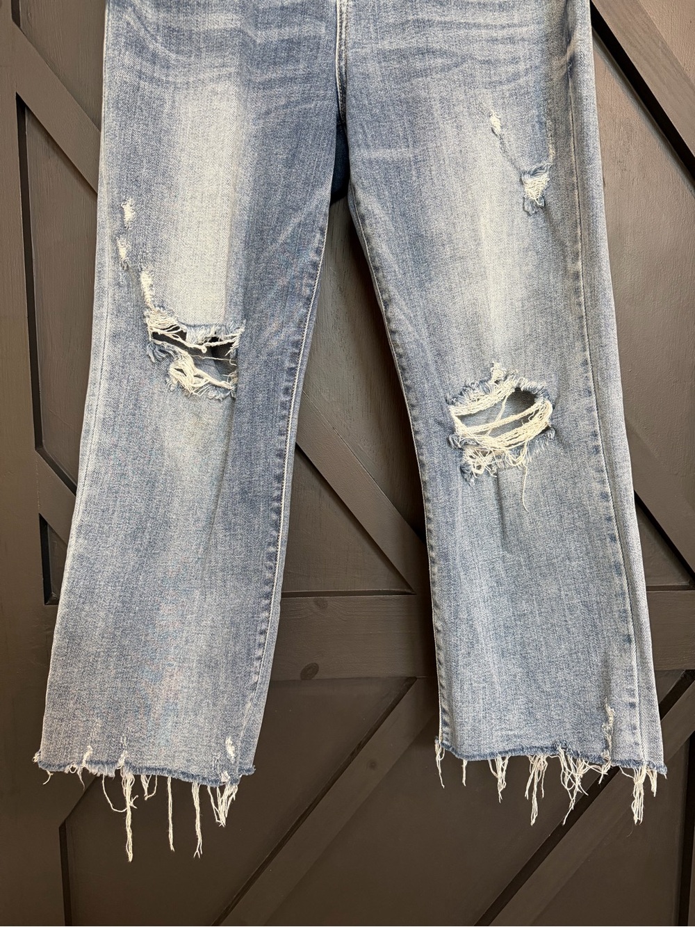 Judy Blue Wide Leg Crop Distressed Jeans, Size 5/27 (US 6) - Picture 6 of 10